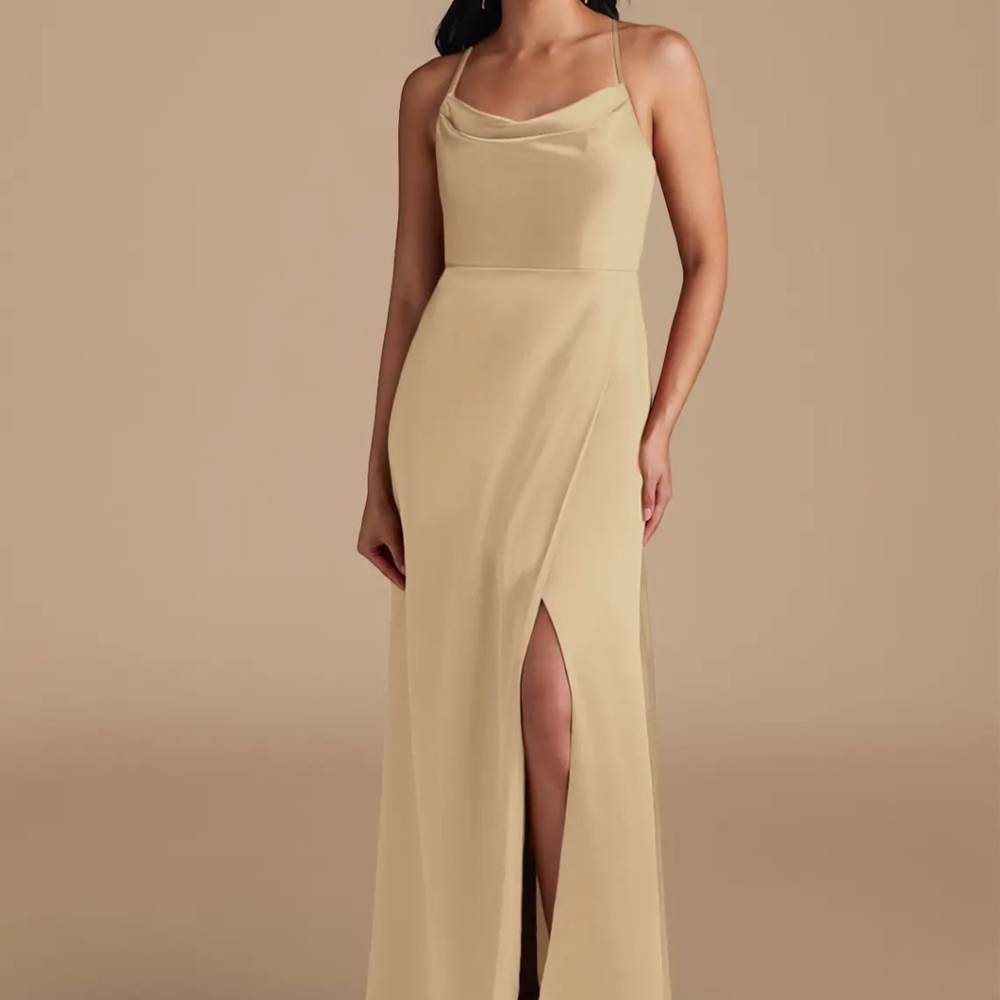 Azazie Naomie Champagne Dress Gown Size 12